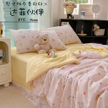 91家纺网 家纺一手货源 找家纺 （总）暖伊家居2025新款云感双层纱夏被四件套