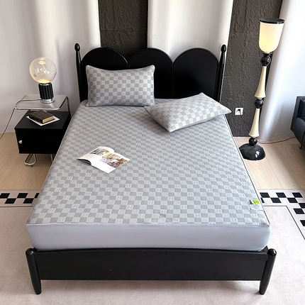 91家纺网 家纺一手货源 找家纺 网客家纺 2025新款凉豆豆凉感麻绳床笠款凉席 H款-星空灰