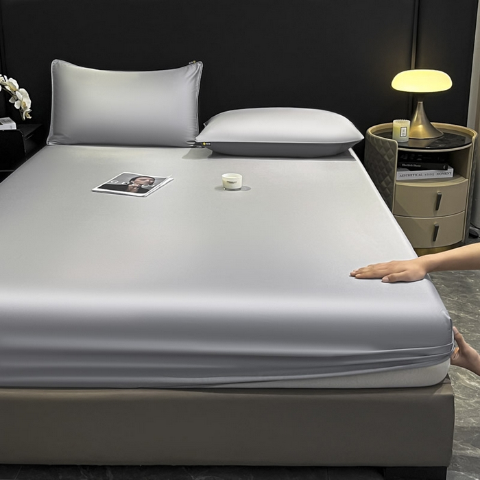 91家纺网 家纺一手货源 找家纺 ab家纺 2025新款莱赛尔单床笠 巴黎灰