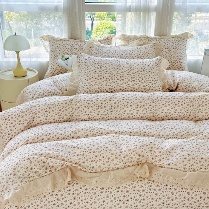 91家纺网 家纺一手货源 找家纺 添越家纺2025新款纯棉砂洗床盖三件套四件套系列时光恋人