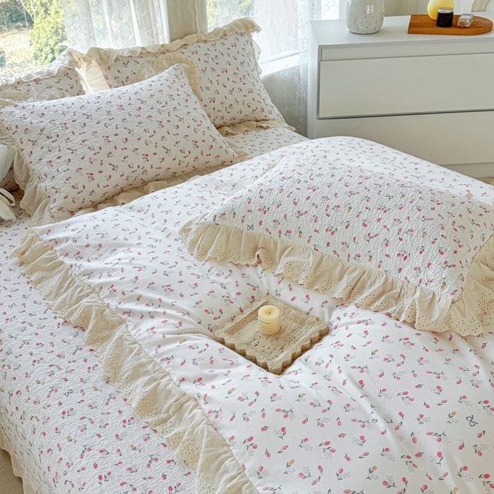 91家纺网 家纺一手货源 找家纺 添越家纺2025新款纯棉砂洗床盖三件套四件套系列遇见