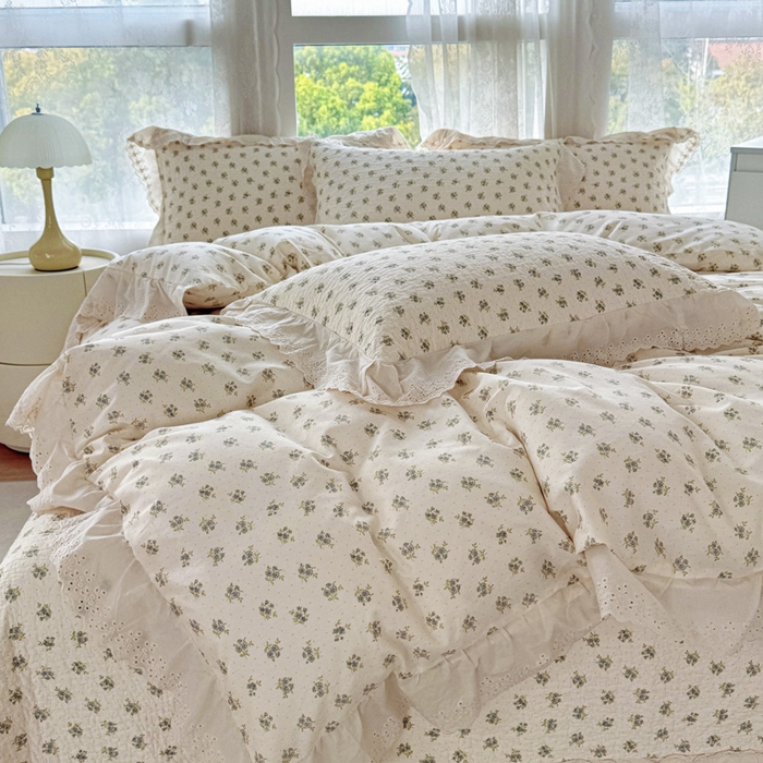 91家纺网 家纺一手货源 找家纺 添越家纺2025新款纯棉砂洗床盖三件套四件套系列春汐