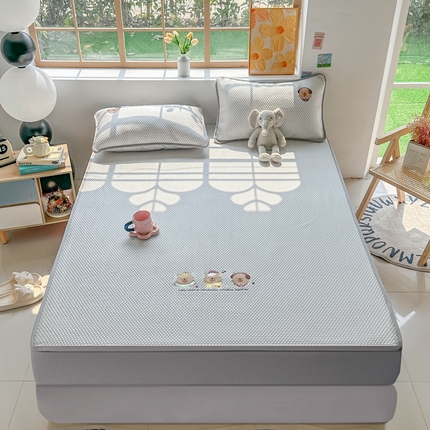 91家纺网 家纺一手货源 找家纺 千朵 2025新款冰豆豆绣花凉席 卡宝