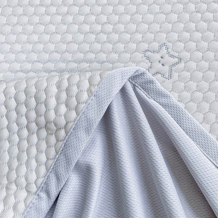 91家纺网 家纺一手货源 找家纺 千朵 2025新款凉感PE冰豆豆提花床笠款凉席 星星兔香槟