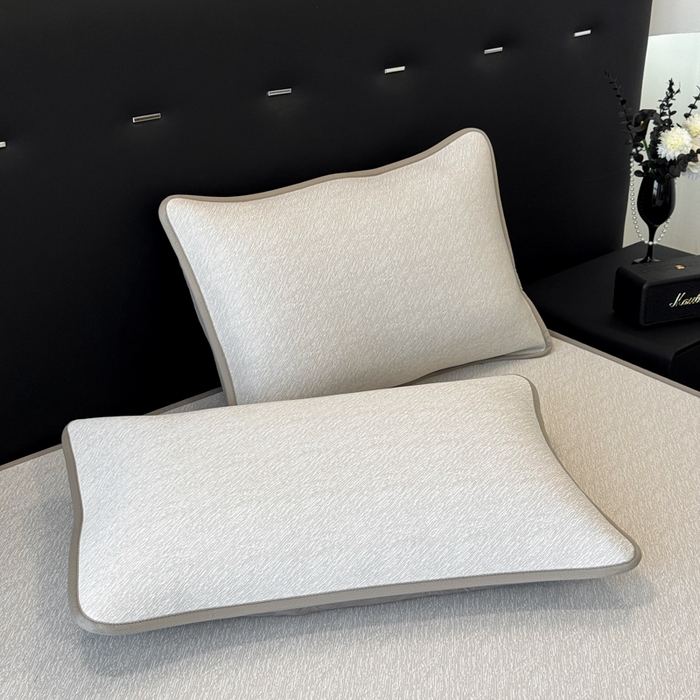 91家纺网 家纺一手货源 找家纺 九花鹿 2025新款凉感肌理纹冰丝席-床笠款 床笠款-肌理纹(米灰)