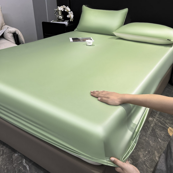 91家纺网 家纺一手货源 找家纺 ab家纺 2025新款莱赛尔单床笠 梨花黄