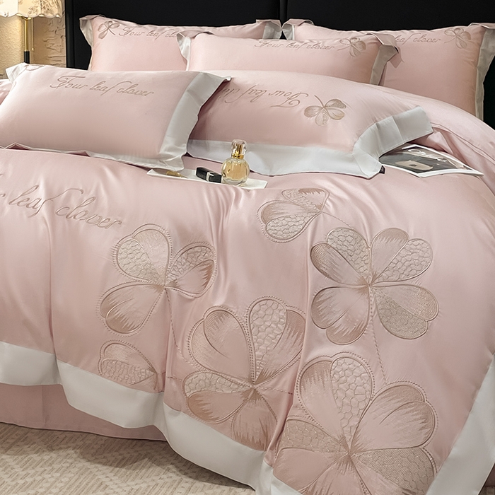 91家纺网 家纺一手货源 找家纺 （总）【直播爆款】A类全棉四件套纯棉轻奢重工刺绣床单床笠夏季床单床笠床上用品