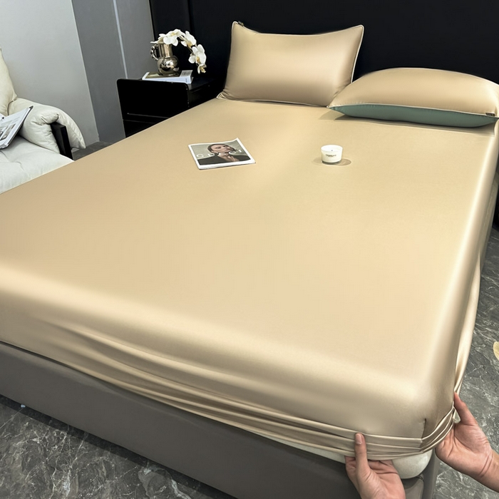 91家纺网 家纺一手货源 找家纺 ab家纺 2025新款莱赛尔单床笠 卡其