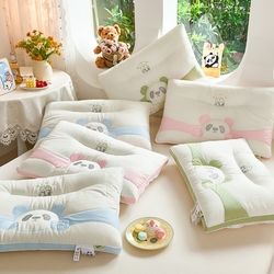 91家纺网 家纺一手货源 找家纺 （总）幸运草 2025新款熊猫趴趴可爱情侣枕头泡泡棉柔软亲肤护颈枕芯,绿色一只,粉色一只,蓝色一只