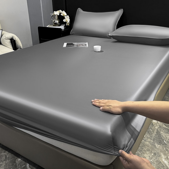 91家纺网 家纺一手货源 找家纺 ab家纺 2025新款莱赛尔单床笠 摩登灰