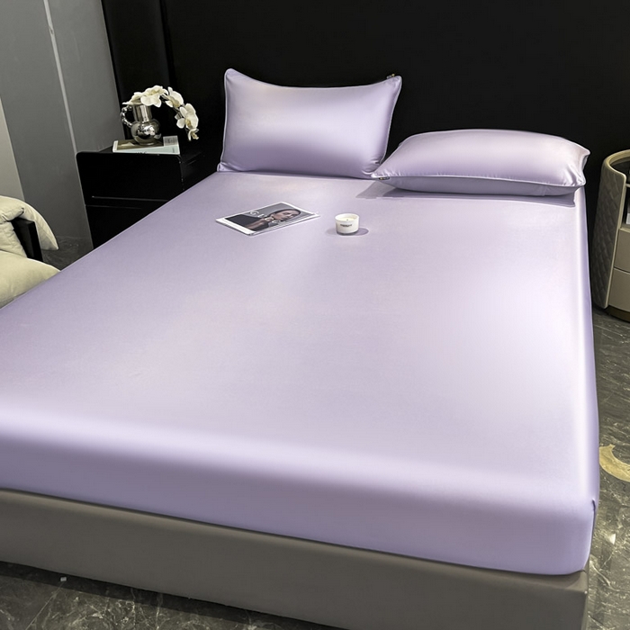 91家纺网 家纺一手货源 找家纺 ab家纺 2025新款莱赛尔单床笠 云霞紫