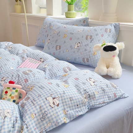 91家纺网 家纺一手货源 找家纺 （总）集布 2025新款活性印染全棉双层纱四件套