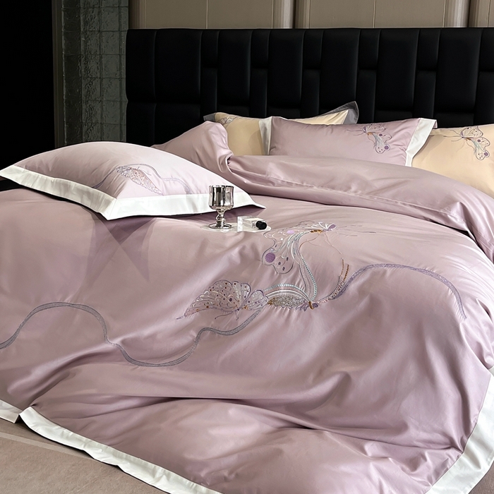 91家纺网 家纺一手货源 找家纺 （总）瑞雪家居 2025新款50双股长绒棉纯棉绣花四件套