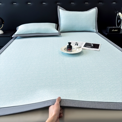 九花鹿 2025新款凉感肌理纹冰丝席-床席款 肌理纹(天空蓝）