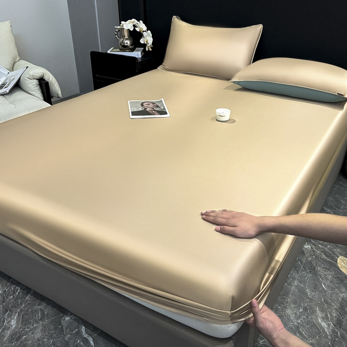 91家纺网 家纺一手货源 找家纺 ab家纺 2025新款莱赛尔单床笠 卡其