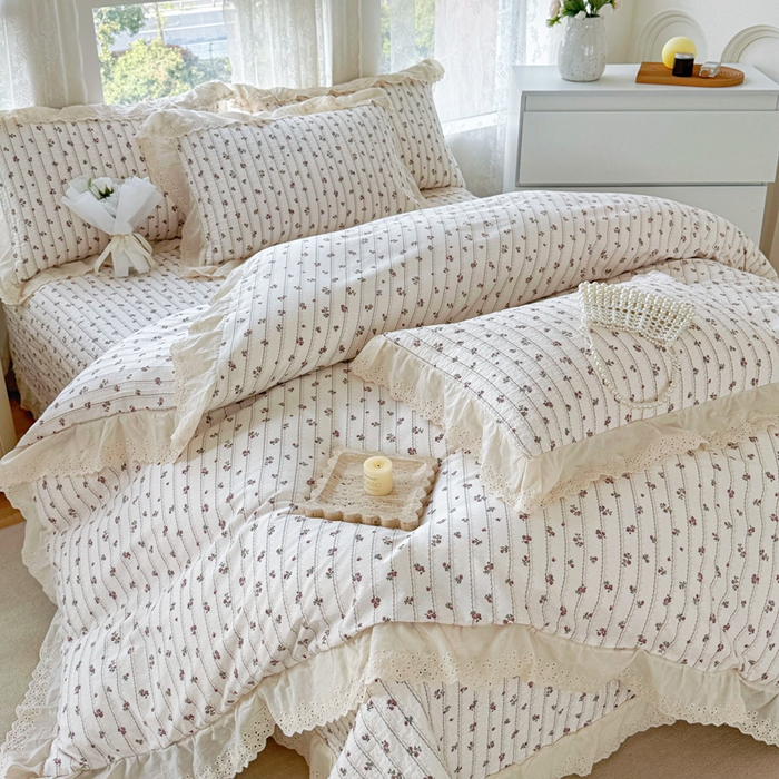 91家纺网 家纺一手货源 找家纺 添越家纺2025新款纯棉砂洗床盖三件套四件套系列梦的旋律