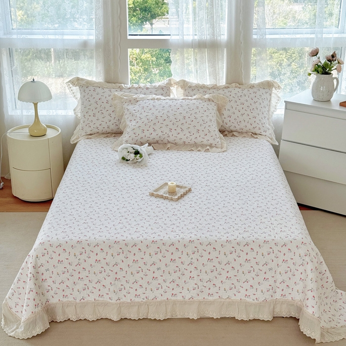 91家纺网 家纺一手货源 找家纺 添越家纺2025新款纯棉砂洗床盖三件套四件套系列遇见