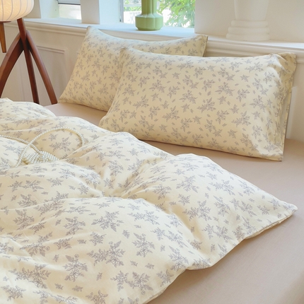 91家纺网 家纺一手货源 找家纺 （总）集布 2025新款活性印染全棉双层纱四件套