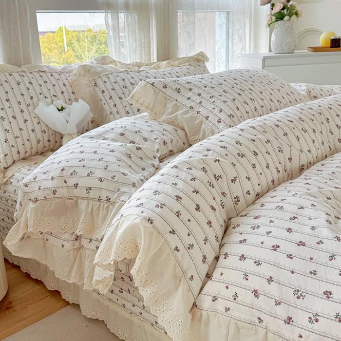 91家纺网 家纺一手货源 找家纺 添越家纺2025新款纯棉砂洗床盖三件套四件套系列梦的旋律