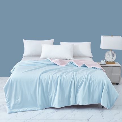 91家纺网 家纺一手货源 找家纺 （总）缦绣阁家纺 2025春夏新款纯色双拼凉感丝夏被冰淇淋夏被夏凉被空调被被子被芯跨境外贸爆款