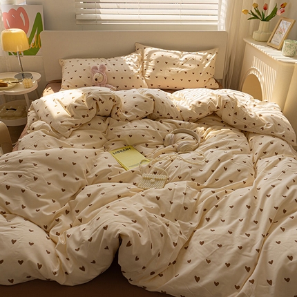 91家纺网 家纺一手货源 找家纺 （总）缦绣阁家纺 2025新款A类有氧针织棉印花四件套床单款床笠款四件套宿舍三件套