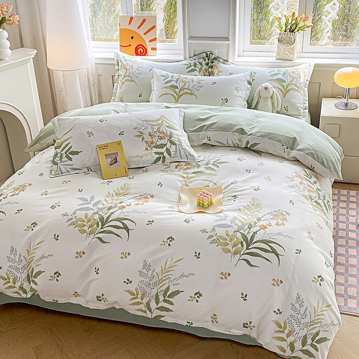 91家纺网 家纺一手货源 找家纺 天之爱 2025新款全棉印花四件套 春意绵绵