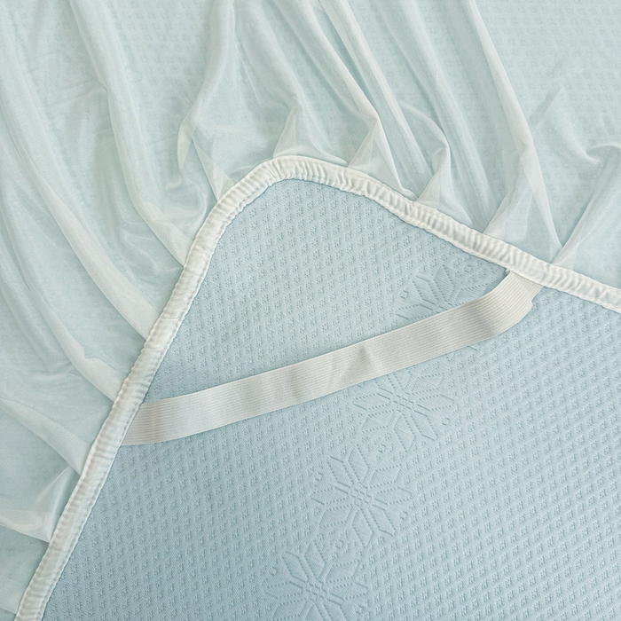 91家纺网 家纺一手货源 找家纺 布卢姆床垫 2025新款A类PE乙纶冰豆豆凉席床裙款 雪花