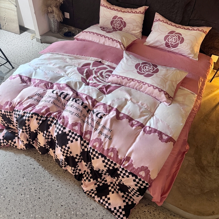 91家纺网 家纺一手货源 找家纺 丽斐纺织 2025新款冰丝四件套 香茶公主