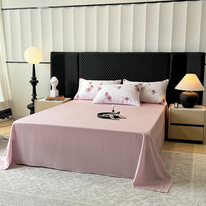 91家纺网 家纺一手货源 找家纺 芊寻家居 2025新款50支天丝数码麻绳款夏被四件套 玫瑰雅韵