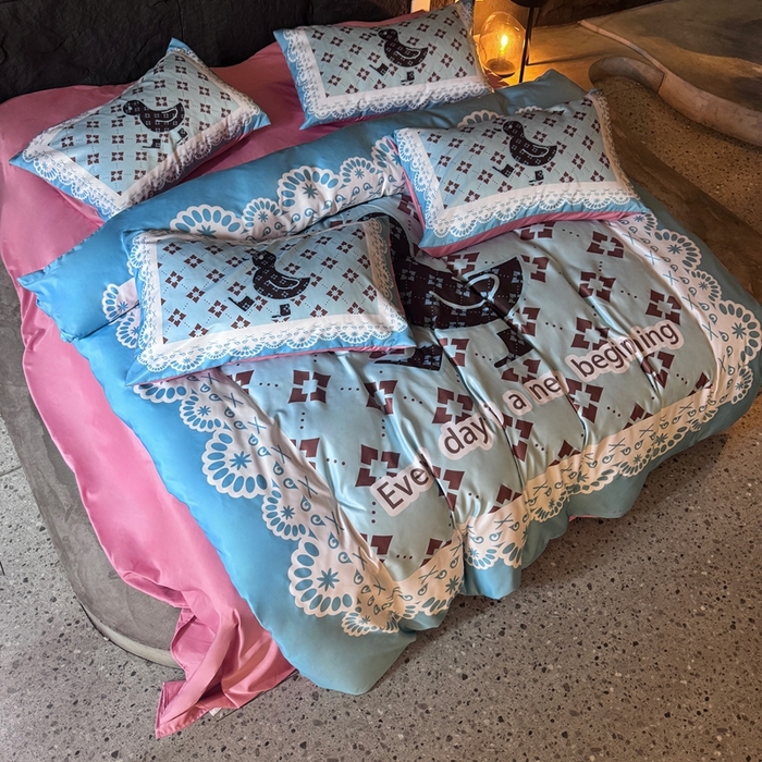 91家纺网 家纺一手货源 找家纺 丽斐纺织 2025新款冰丝四件套 天仙配