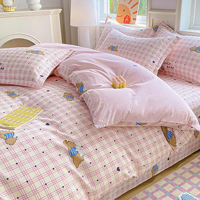 91家纺网 家纺一手货源 找家纺 天之爱 2025新款全棉印花四件套 趴趴熊