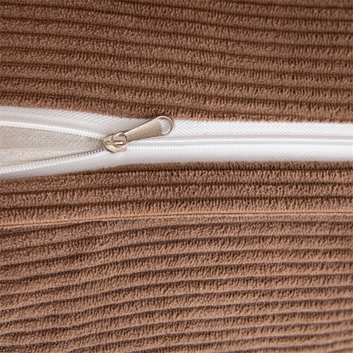 91家纺网 家纺一手货源 找家纺 沐沐家纺 2026新款灯芯绒三角靠背带头枕 深棕色