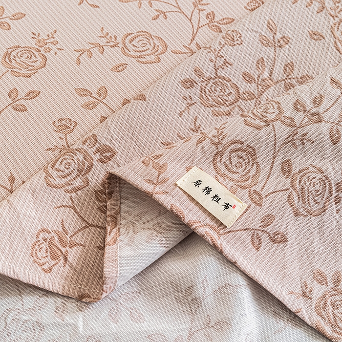 91家纺网 家纺一手货源 找家纺 芃成家纺 2025新款加厚老粗布床单 素秋-咖