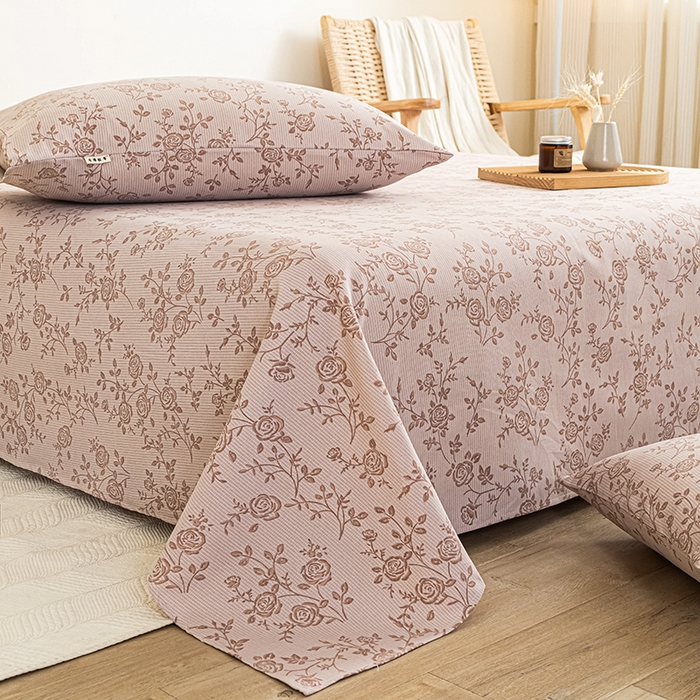 91家纺网 家纺一手货源 找家纺 芃成家纺 2025新款加厚老粗布床单 素秋-咖