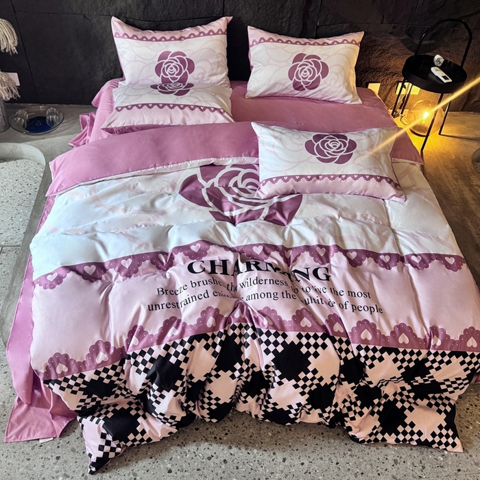 91家纺网 家纺一手货源 找家纺 丽斐纺织 2025新款冰丝四件套 香茶公主