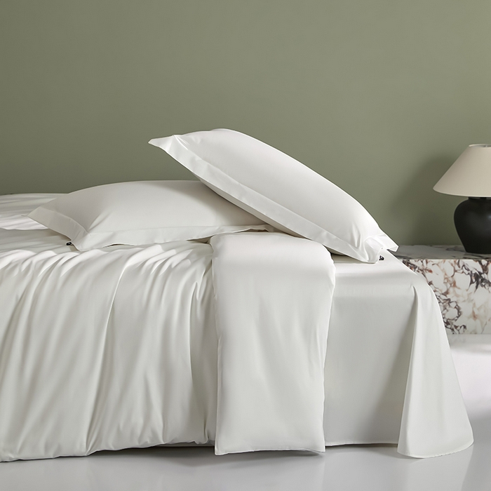 91家纺网 家纺一手货源 找家纺 禾时 2025新款轻奢A类100SPro新疆长绒棉四件套全棉纯棉高定款 白色