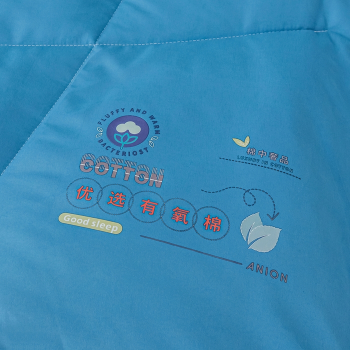 91家纺网 家纺一手货源 找家纺 好老表被业 2025新款超柔云朵被芯零压被子 有氧棉蓝白