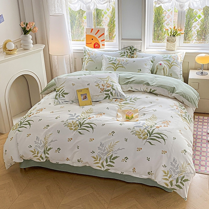 91家纺网 家纺一手货源 找家纺 天之爱 2025新款全棉印花四件套 春意绵绵