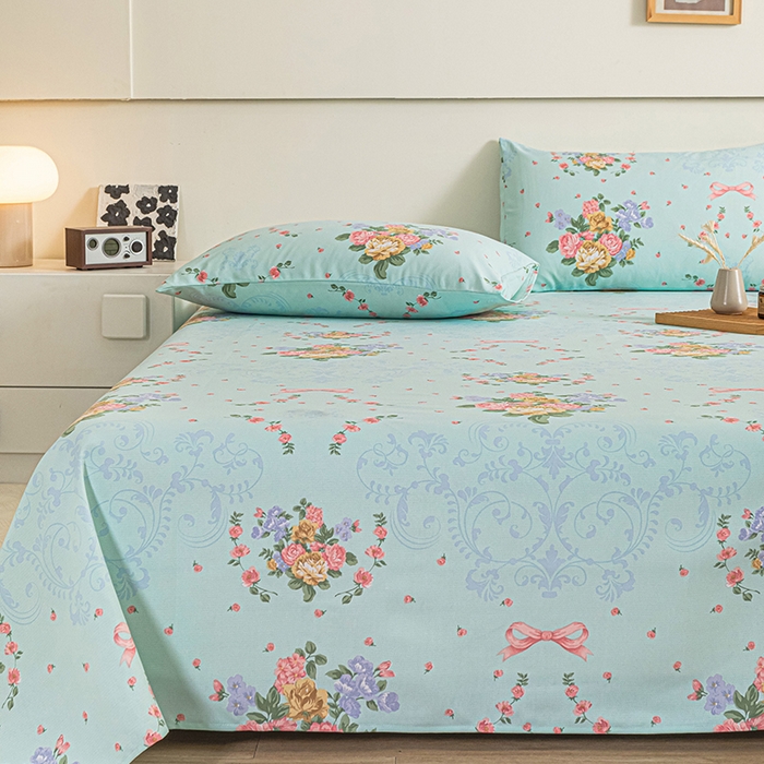 91家纺网 家纺一手货源 找家纺 芃成家纺 2025新款加厚老粗布床单 田园花卉