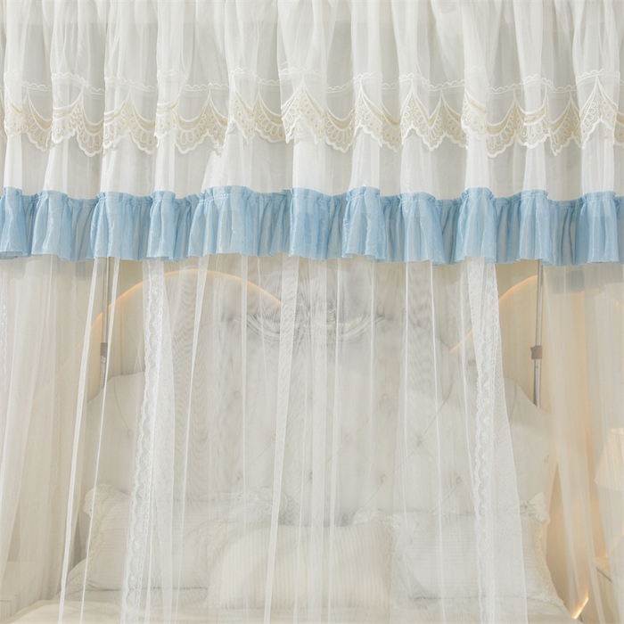 91家纺网 家纺一手货源 找家纺 迪凡保罗蚊帐 2025新款2513款双轨铝合金落地导轨蚊帐 欧白色