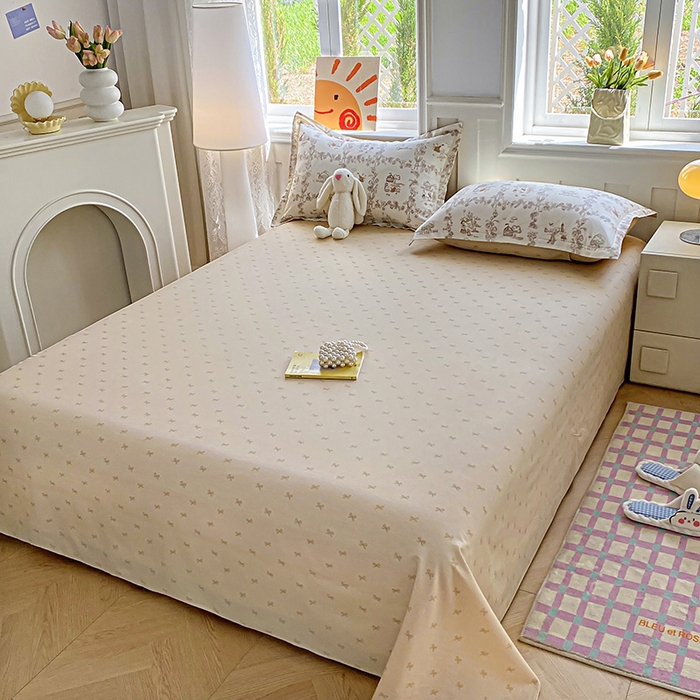 91家纺网 家纺一手货源 找家纺 天之爱 2025新款全棉印花单床单 乡野小筑