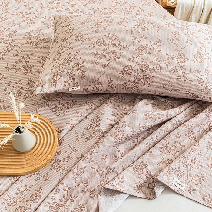 91家纺网 家纺一手货源 找家纺 芃成家纺 2025新款加厚老粗布床单 素秋-咖