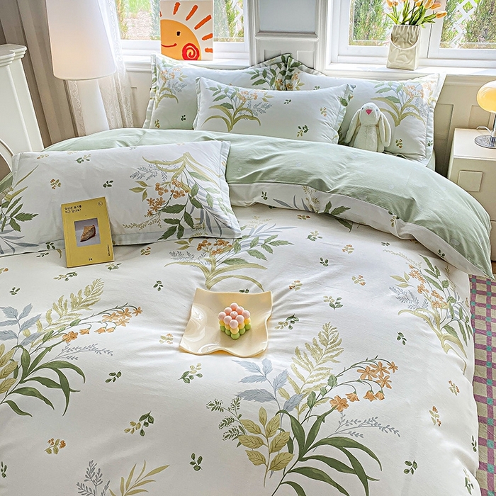 91家纺网 家纺一手货源 找家纺 天之爱 2025新款全棉印花四件套 春意绵绵