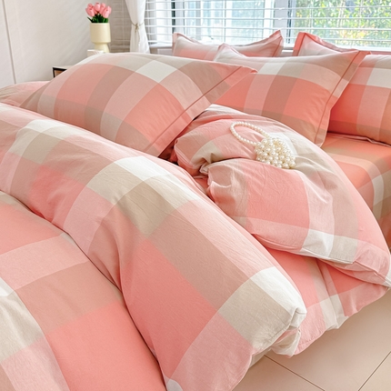 91家纺网 家纺一手货源 找家纺 （总）侯先生家纺 2025新款全棉三件套色织纯棉被套学生被罩