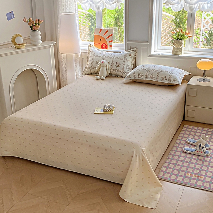 91家纺网 家纺一手货源 找家纺 天之爱 2025新款全棉印花单床单 乡野小筑