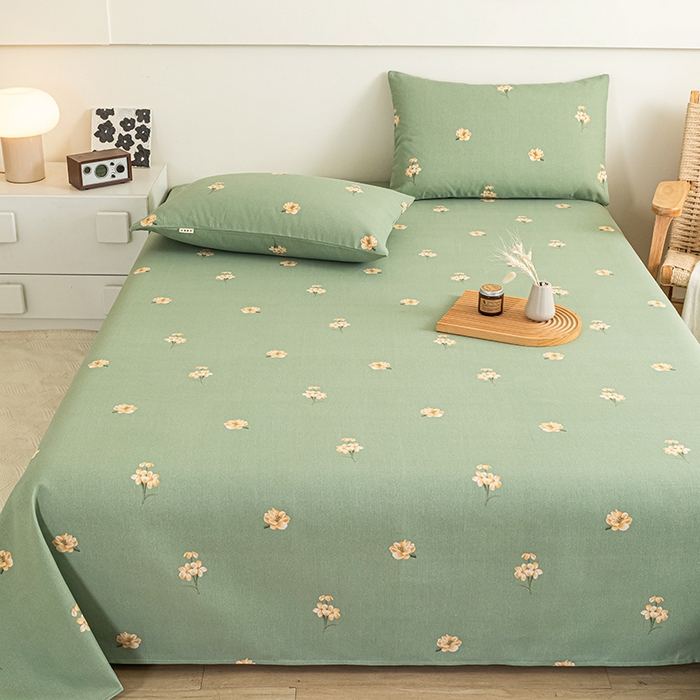 91家纺网 家纺一手货源 找家纺 芃成家纺 2025新款加厚老粗布床单 春意