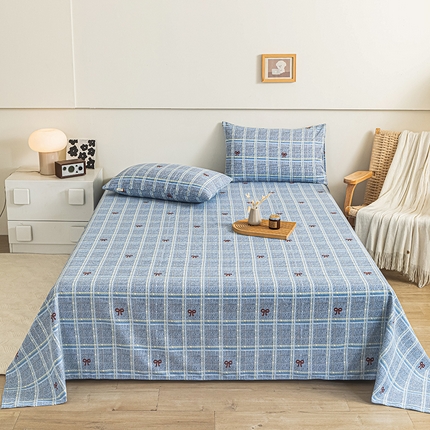 91家纺网 家纺一手货源 找家纺 芃成家纺 2025新款加厚老粗布床单 千千结-兰