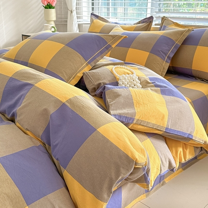 91家纺网 家纺一手货源 找家纺 （总）侯先生家纺 2025新款全棉三件套色织纯棉被套学生被罩