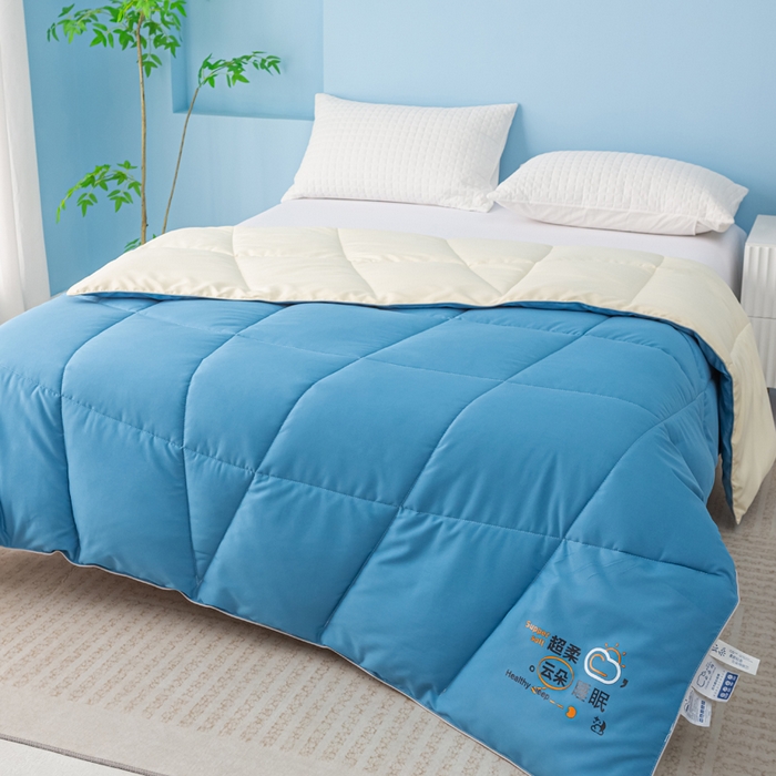 91家纺网 家纺一手货源 找家纺 好老表被业 2025新款超柔云朵被芯零压被子 超柔云感被蓝米