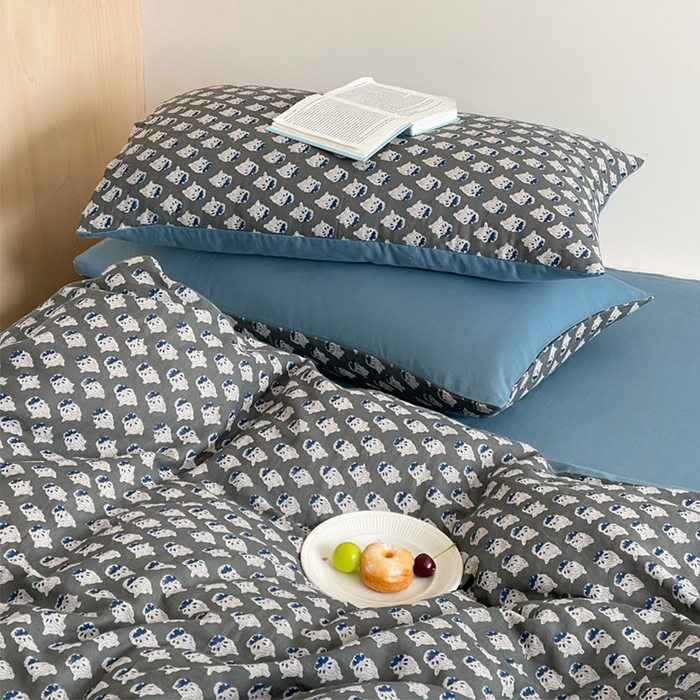 91家纺网 家纺一手货源 找家纺 （总）萝莉家纺 2025新款全棉复古美式风水洗双层纱印花四件套